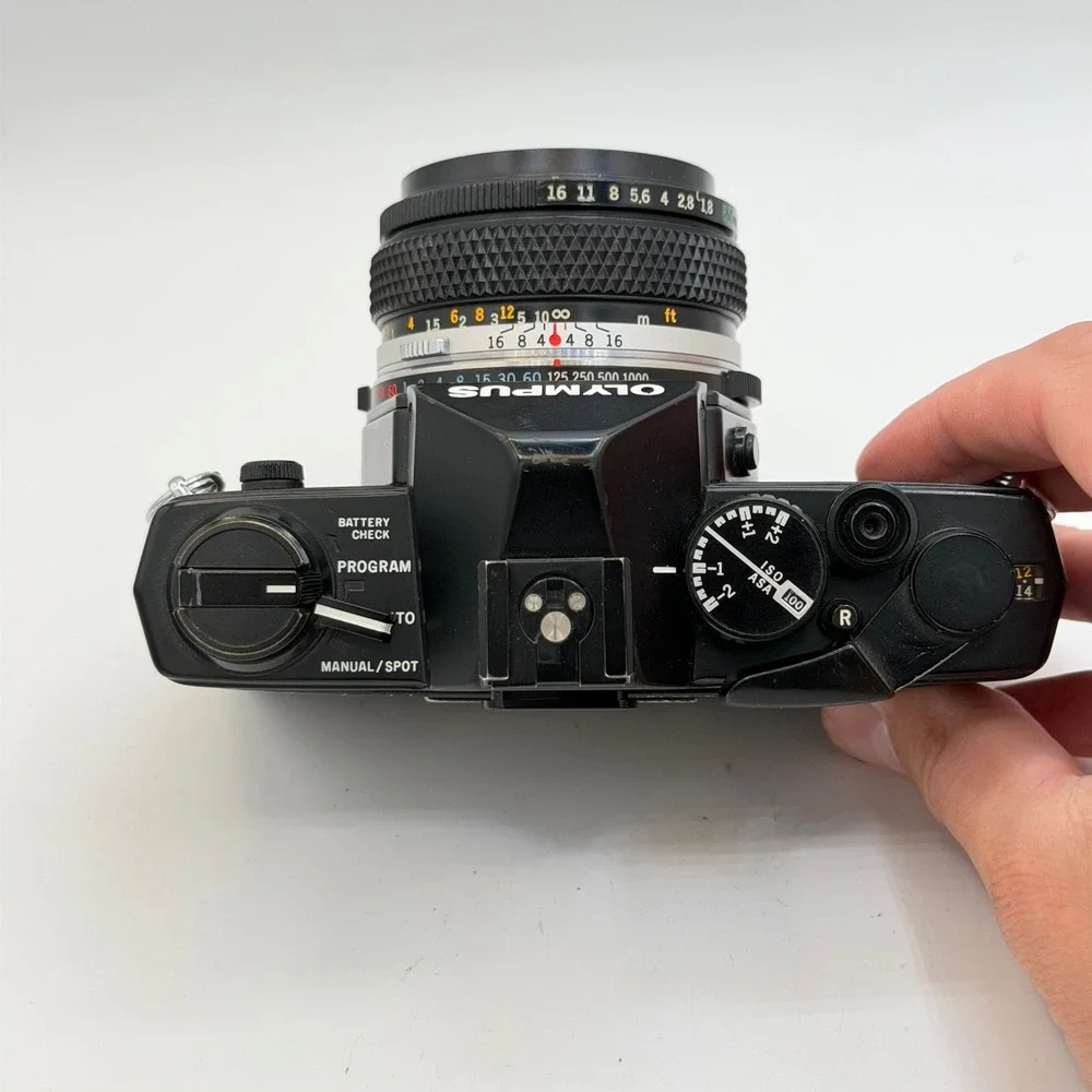 Olympus OM-2S Program 35mm SLR Film Camera W/ Zuiko Auto-S 50mm f/1.8 TESTED